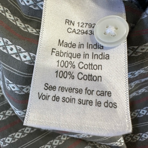 Mountain Khakis Men's Short Sleeve Gray White Red Pearl Snap Shirt XL - Picture 6 of 6